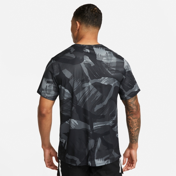 Nike Dri-FIT Miler Camo T-Shirt - Black/Reflective Silver