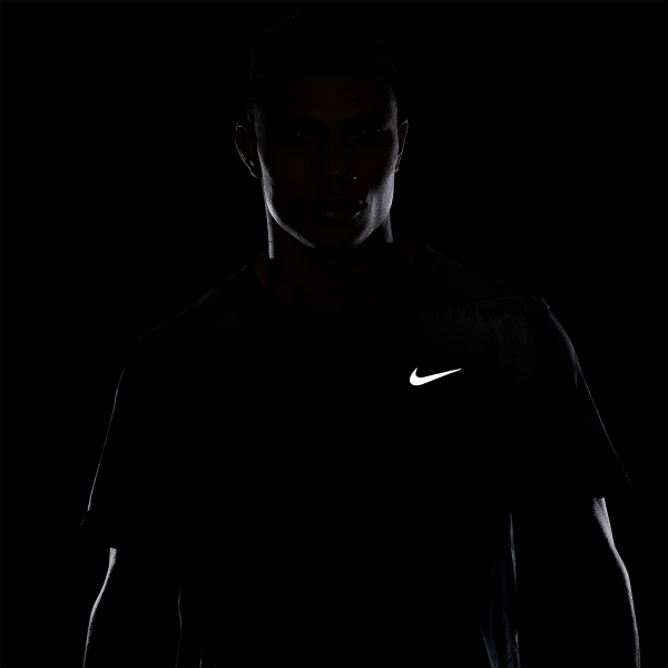 Nike Dri-FIT Miler Camo T-Shirt - Black/Reflective Silver