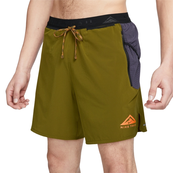 Men's Running Shorts Nike DriFIT Flex Stride 7in Shorts  Olive Flak/Gridiron/Bright Mandarin FB4194368