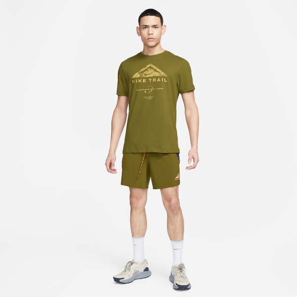 Nike Dri-FIT Second Sunrise 7in Shorts - Olive Flak/Gridiron/Bright Mandarin