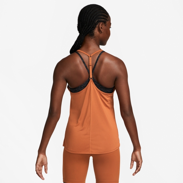 Nike Dri-FIT One Elastika Tank - Dark Russet/White
