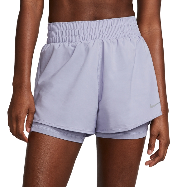 Nike Dri-FIT One 2 in 1 3in Shorts - Indigo Haze/Reflective Silver