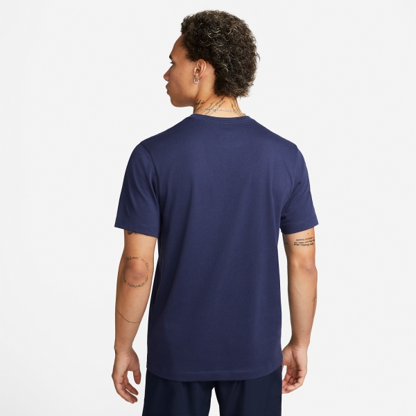 Nike Dri-FIT Run Logo Maglietta - Midnight Navy