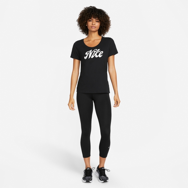 Nike Dri-FIT Script T-Shirt - Black/White