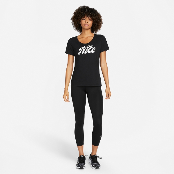 Nike Dri-FIT Script Maglietta - Black/White