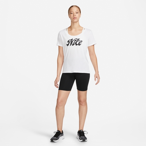 Nike Dri-FIT Script Maglietta - White/Black