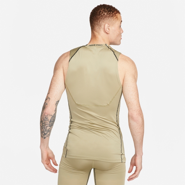 Nike Pro Logo Canotta - Neutral Olive/Black