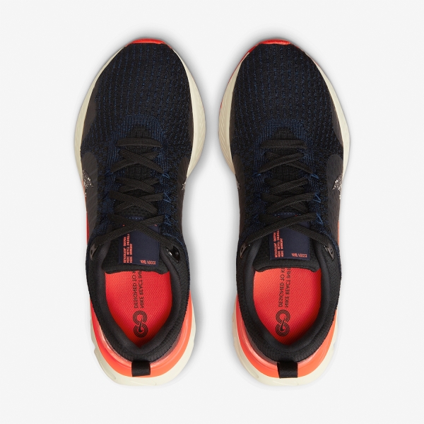 Nike React Infinity Run Flyknit 3 - Black/Obsidian/Bright Crimson