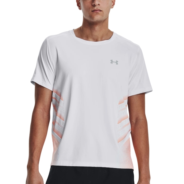 Camisetas Running Hombre Under Armour IsoChill Laser Heat Camiseta  White/Orange Blast 13765180100
