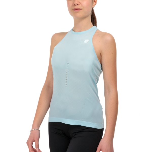 Women's Tank and Slip Sport Underwear Compressport Performance Tank  Aqua/Hot Pink AW00095B543