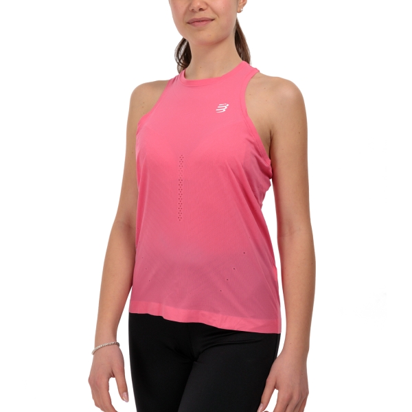 Women's Tank and Slip Sport Underwear Compressport Performance Tank  Hot Pink/Aqua AW00095B377