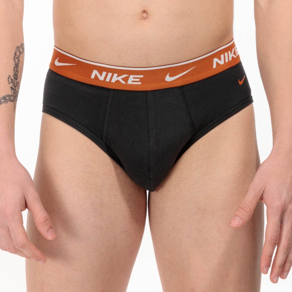 Men's Briefs and Boxers Underwear Nike Graphic x 3 Briefs  Black/Green Abyss/Laser Orange 0000KE1006C48