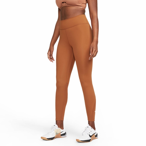 Pants y Tights Fitness y Training Mujer Nike One Mid Rise 7/8 Tights  Dark Russet/White DD0249246