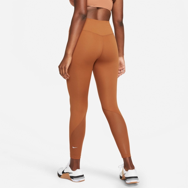 Nike One Mid Rise 7/8 Tights - Dark Russet/White