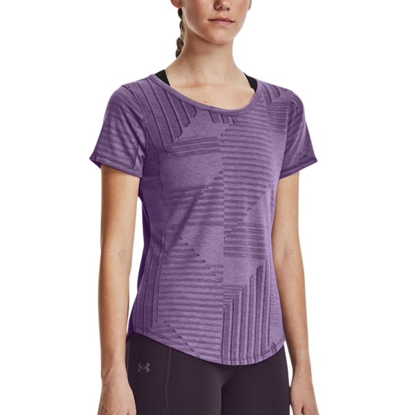 Women's Running T-Shirts Under Armour Streaker Deco Diamond TShirt  Retro Purple/Reflective 13768140571