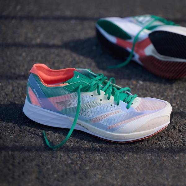 adidas adizero Adios 7 - White Tint/Silver Metallic/Cloud Green
