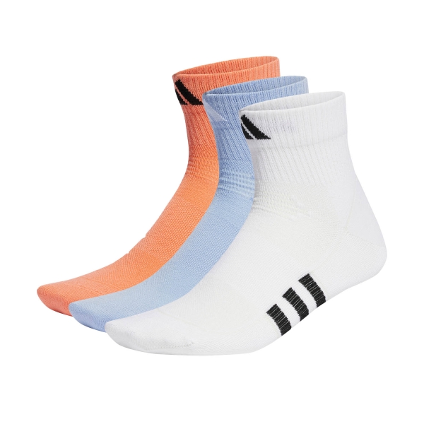 Running Socks adidas Performance Light x 3 Socks  Coral Fusion/White/Blue Dawn IC9531