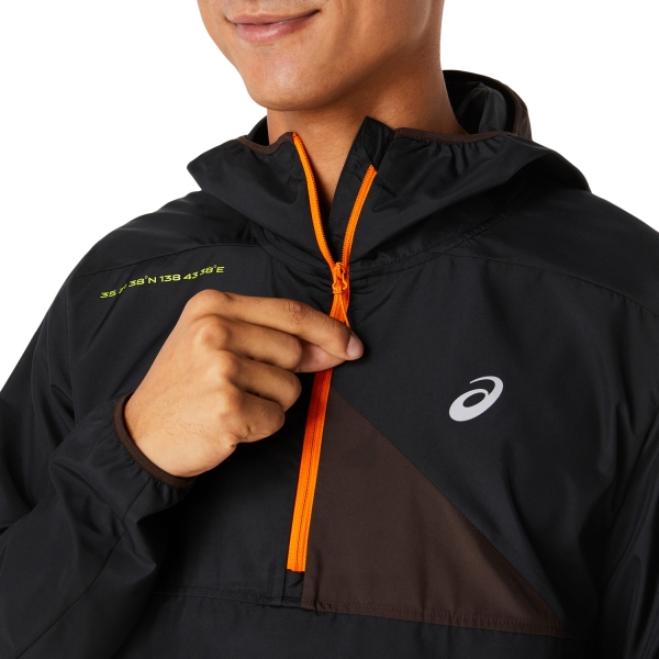 Asics Fujitrail Anorak Jacket - Performance Black/Dark Auburn