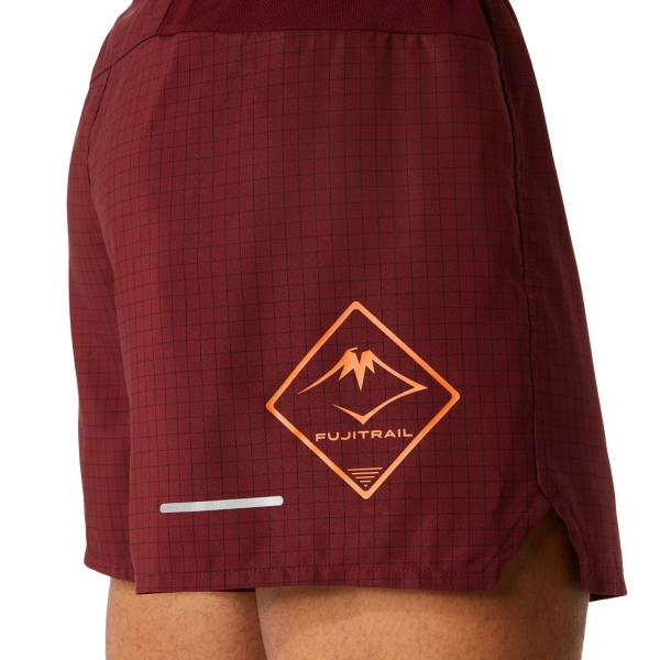 Asics Fujitrail Logo 5in Shorts - Antique Red/Bright Orange