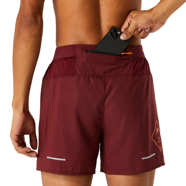 Asics Fujitrail Logo 5in Shorts - Antique Red/Bright Orange
