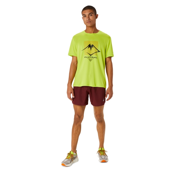 Asics Fujitrail Logo 5in Shorts - Antique Red/Bright Orange