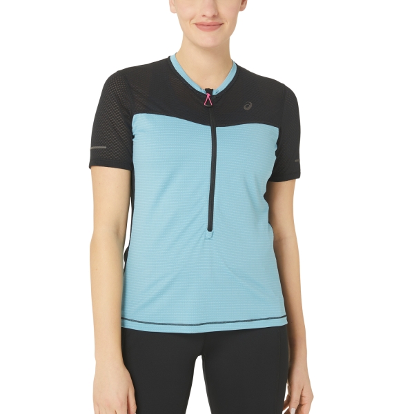 Camiseta Running Mujer Asics Fujitrail Logo Camiseta  Performance Black/Gris Blue 2012C721001