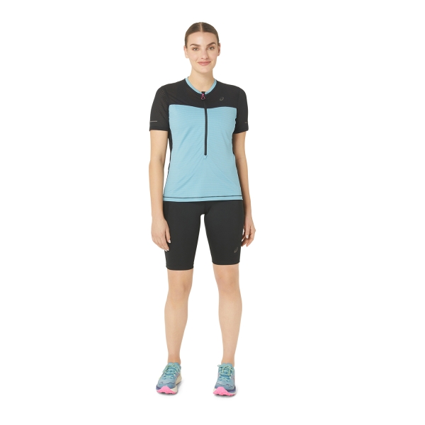 Asics Fujitrail Logo Camiseta - Performance Black/Gris Blue