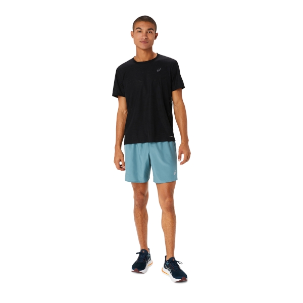 Asics Icon 7in Shorts - Foggy Teal/Brilliant White
