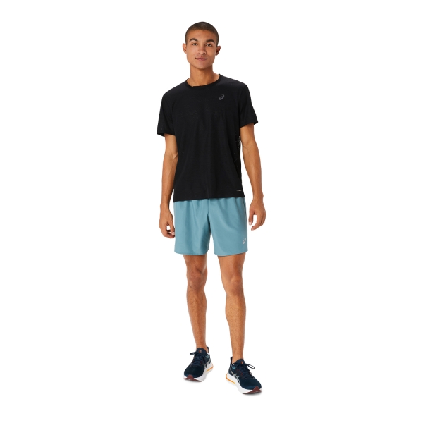 Asics Icon 7in Men's Running Shorts - Foggy Teal/Brilliant White