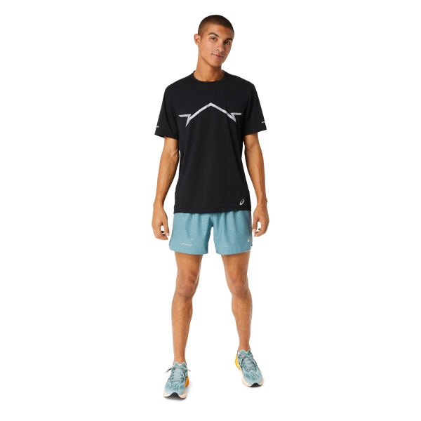 Asics Lite Show 2 in 1 5in Pantaloncini - Foggy Teal/Ocean Haze