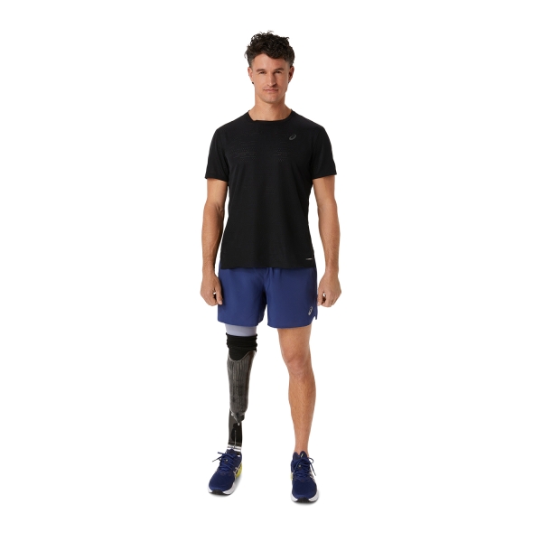 Asics Road 2 in 1 5in Men's Running Shorts - Deep Ocean