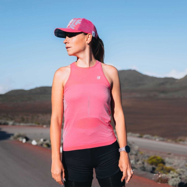 Compressport Performance Tank - Hot Pink/Aqua