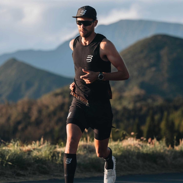 Compressport Pro Racing Canotta - Black/High Risk Red