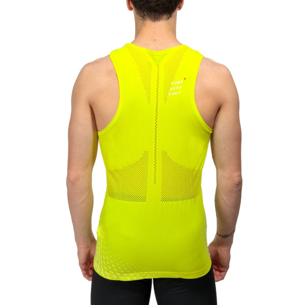 Compressport Pro Racing Canotta - Evening Primrose/White