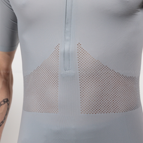 Compressport Trail Half Zip Maglietta - Alloy/Hawaiian Ocean