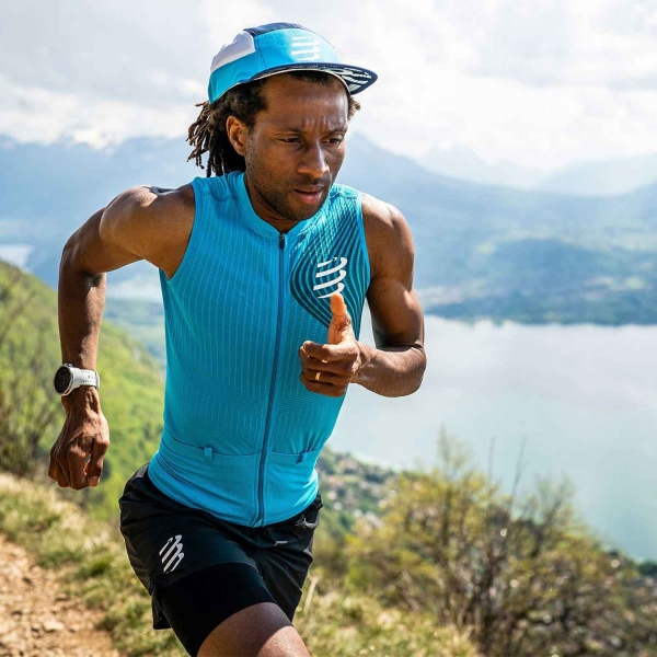 Compressport Trail Postural Logo Canotta - Hawaiian Ocean/Shaded Spruce