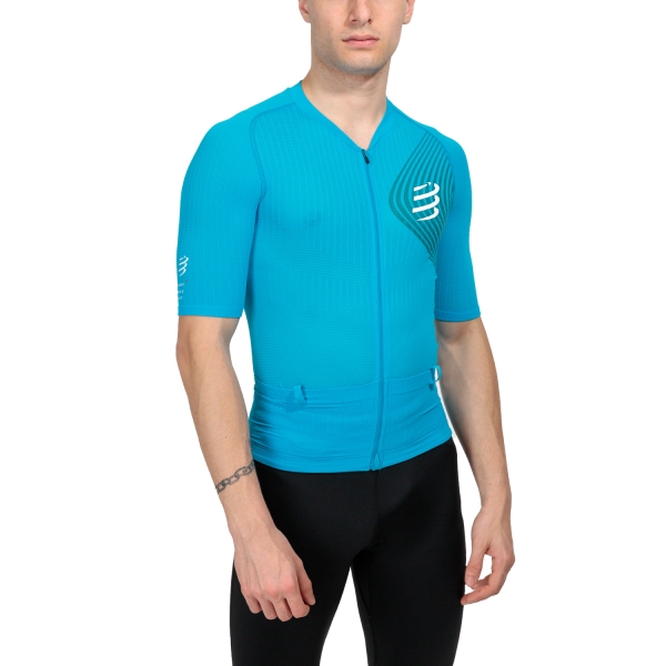 Maglietta Running Uomo Compressport Trail Postural Maglietta  Hawaiian Ocean/Shaded Spruce AM00176B554