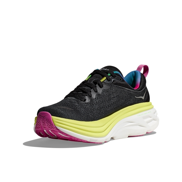 Hoka Bondi 8 Women's Running Shoes - Black/Citrus Glow