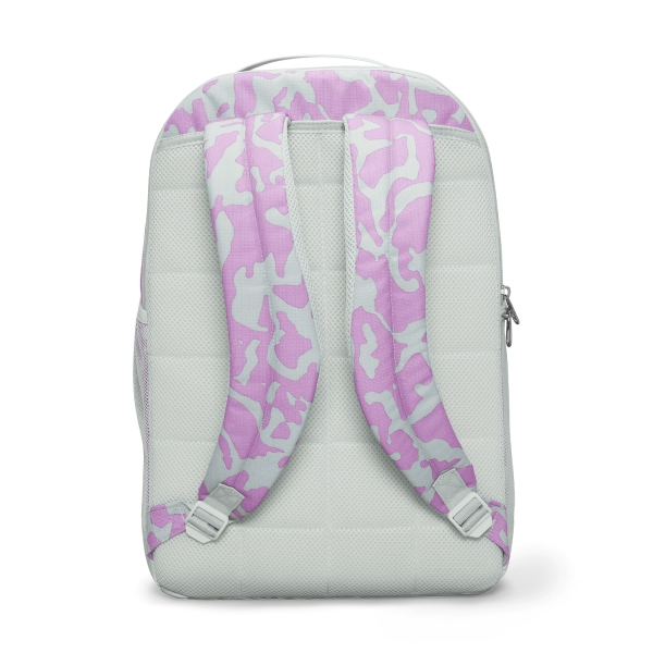 Nike Brasilia Printed Backpack - Light Silver/Rush Fuchsia/White