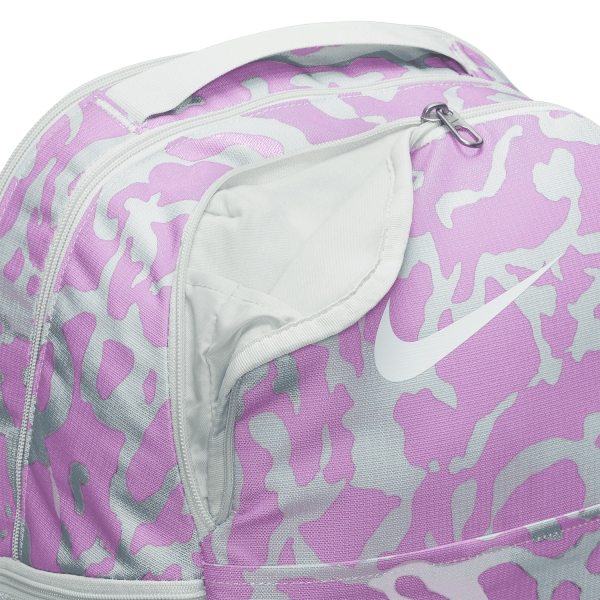 Nike Brasilia Printed Mochila - Light Silver/Rush Fuchsia/White