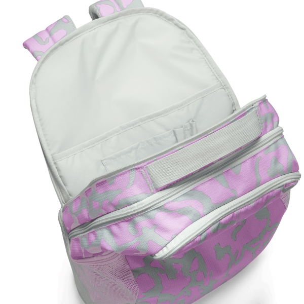 Nike Brasilia Printed Backpack - Light Silver/Rush Fuchsia/White