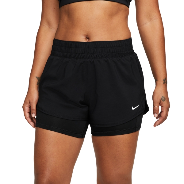 Pantaloncino Fitness e Training Donna Nike DriFIT One 2 in 1 3in Pantaloncini  Black/Reflective Silver DX6012010