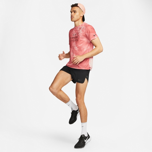 Nike Dri-FIT Run Division Rise 365 Maglietta - Adobe/Reflective Black