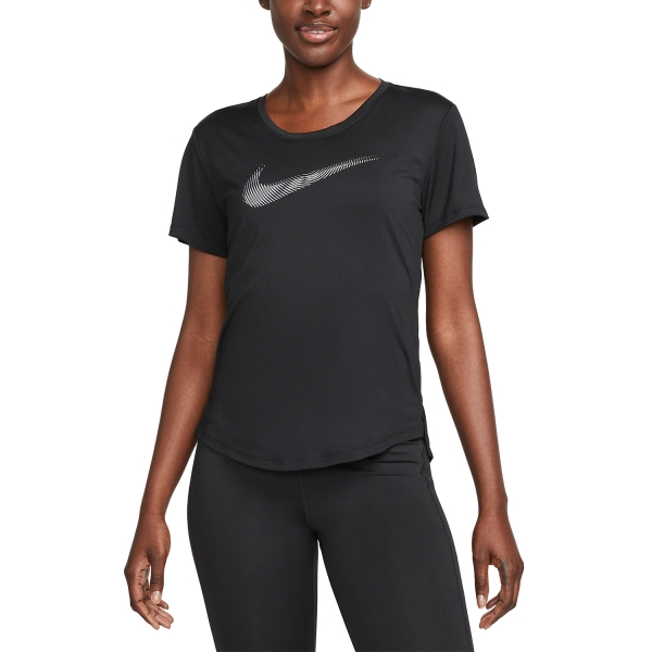 Women's Running T-Shirts Nike Nike DriFIT Swoosh TShirt  Black/Cool Grey  Black/Cool Grey 