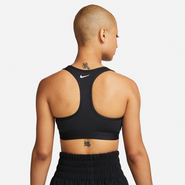 Nike, Dri-FIT Swoosh Sports Bra - Black/Grey/White