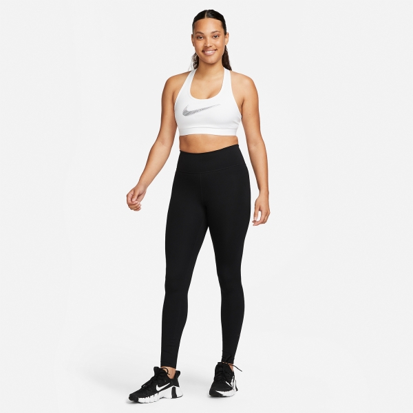 Nike Dri-FIT Swoosh Reggiseno Sportivo - White/Black