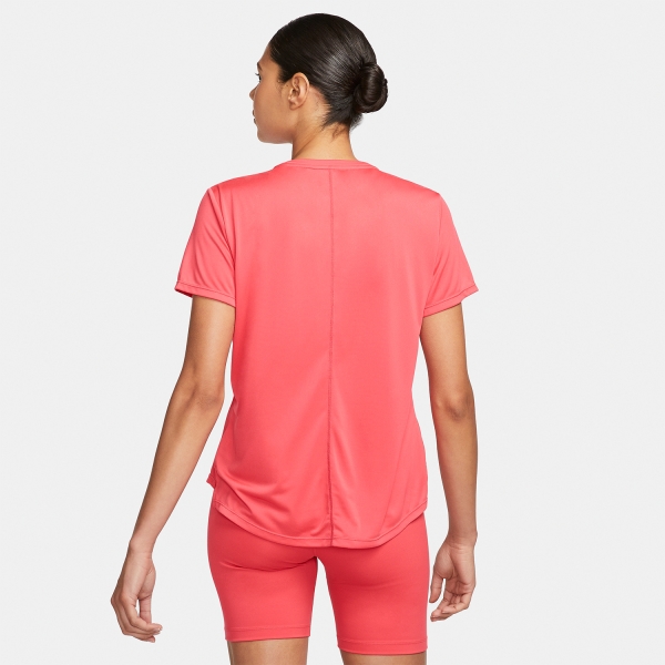 Nike One Dri-FIT Logo T-Shirt - Light Fusion Red/White