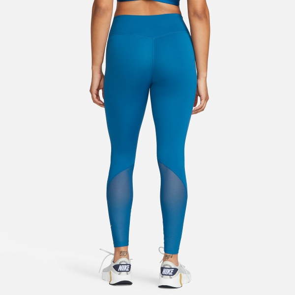 Nike One Mid Rise 7/8 Tights - Industrial Blue/White