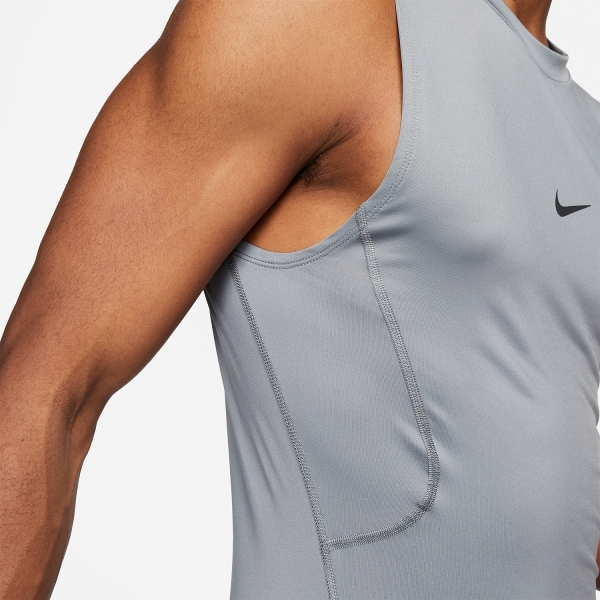 Nike Pro Dri-FIT Logo Tank - Smoke Gray/Black