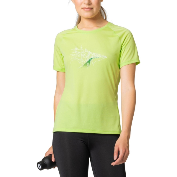 Camiseta Running Mujer Odlo Crew Essential Print Camiseta  Sharp Green 31396148800